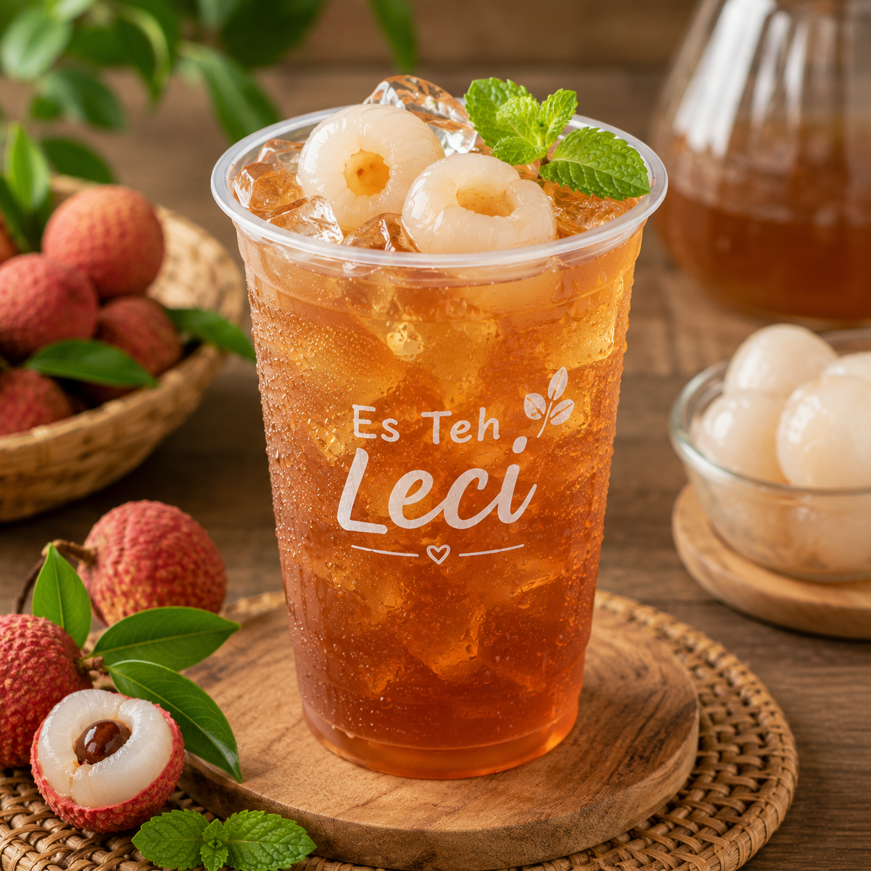 Es Teh Leci dari Kedai Kopi Bersahaja